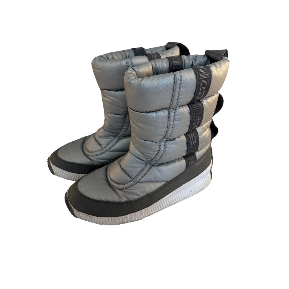 Sorel Women's Out N About Puffy Silver Waterproof Snow‎ Boots Size 6